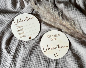 Wooden sign with birth dates I Wooden name plate I Personalized sign I Gift for birth