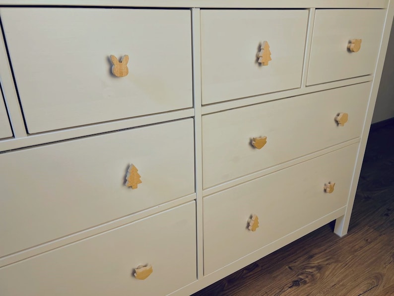 Poignées de meubles Boutons en bois Poignées Poignées d'armoire Boutons de commode bouton Chambre bébé Meubles pour enfants image 2