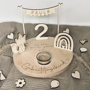 Piatto di compleanno I Decorazione di compleanno personalizzata I Trenino di compleanno I Ghirlanda di compleanno I Tappo con numeri I Candela I Motivi di animali