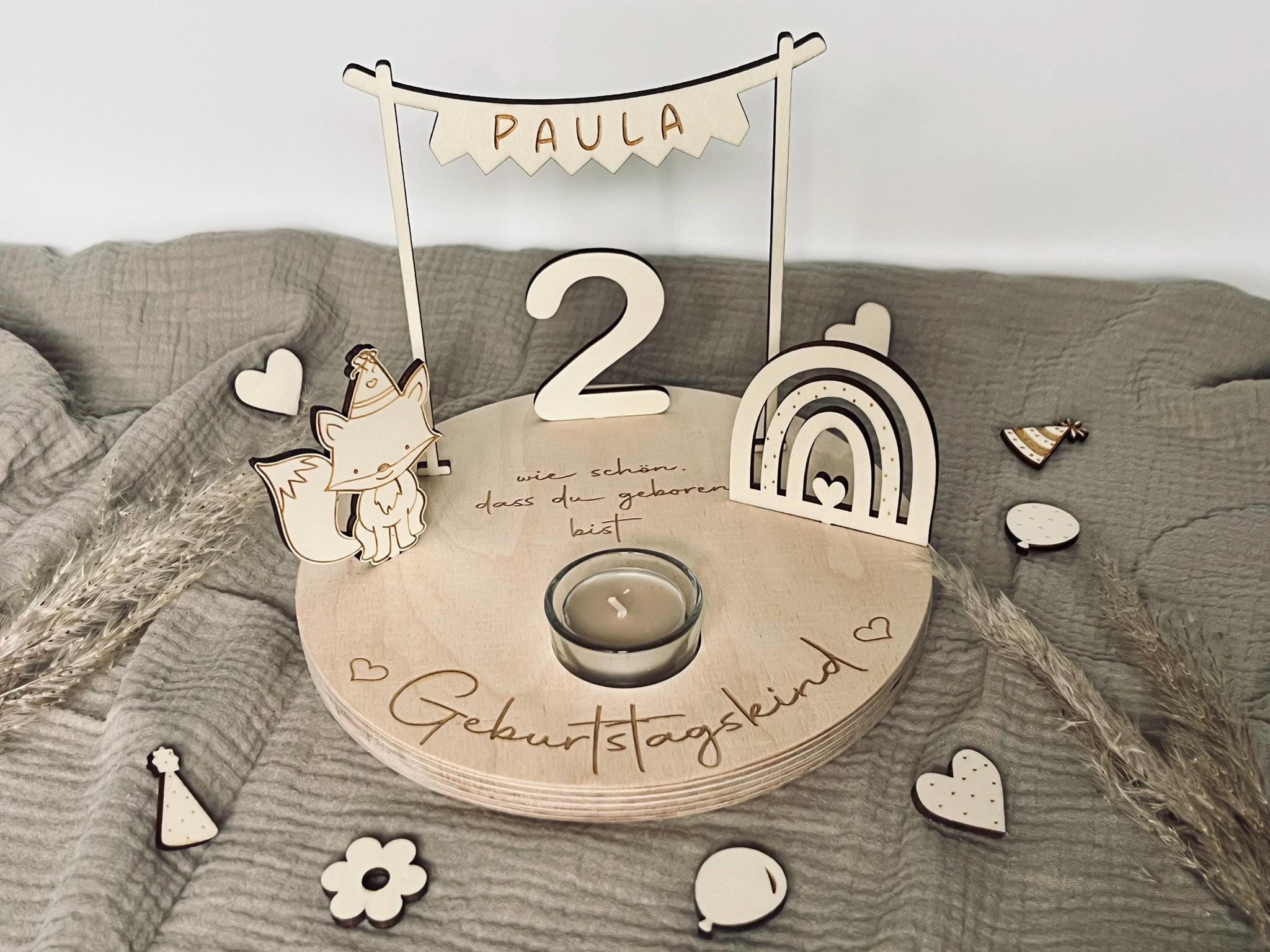 Birthday plate I personalized birthday decoration I Birthday train I Birthday wreath I Number plug I Candle I Animal motifs