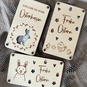Cadeau en espèces pour Pâques | Carte cadeau en bois | carte personnalisée