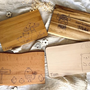 Wooden board with name I Breakfast board personalized I Vesper board I Snack board I Gift