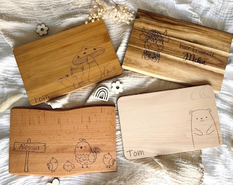 Wooden board with name I Breakfast board personalized I Vesper board I Snack board I Gift