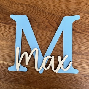 Placa de identificación I Decoración de pared I Letras de madera personalizadas I Letrero para puerta de habitación infantil