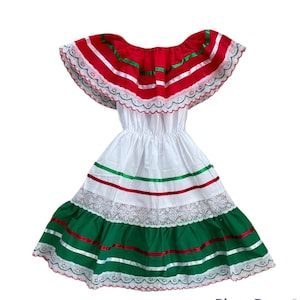 Vestido Tradicional Mexicano Talla Niña Talla 3-10