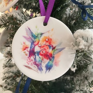 Hummingbirds Hanging Trees Ornament