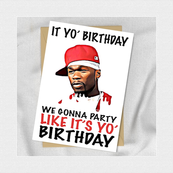 Birthday Card 50 Cent - Etsy Australia