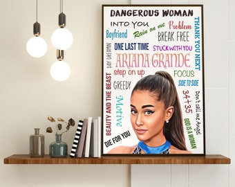 Ariana Grande word art - digital download - printable -typography