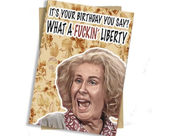 digital Catherine tate nan Inspired Birthday Card | funny,| comedy