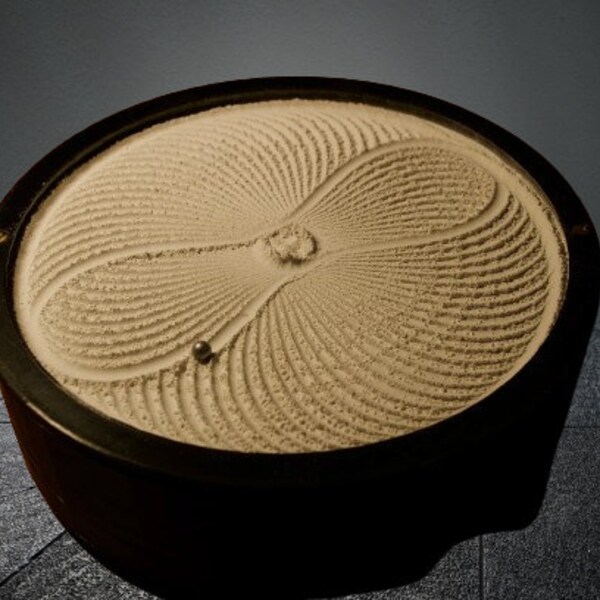 Bol à sable automatique pour jardin zen - Art cinétique