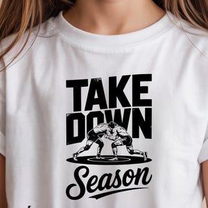 Take Down Season Wrestling SVG PNG, rolig sportdesign (digital nedladdning)