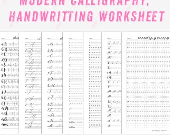 Handlettering Practice Sheets Practice Worksheets, Calligraphy practice sheets, lettering procreate , Handlettering Practice