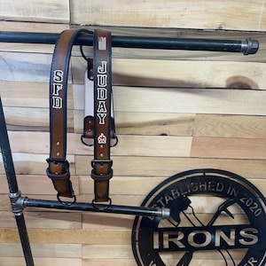 Firefighter leather suspenders