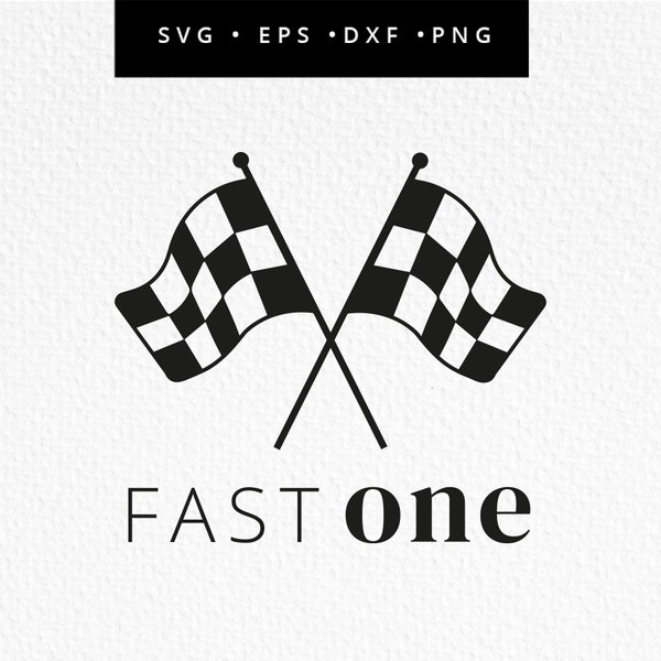 Fast One SVG, Race Car 1st Birthday, First Birthday T-Shirt Boy, Race Track Birthday, Fast One Cricut File, 1st Birthday Car, Commercial Use