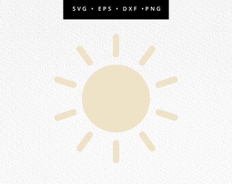 Sun SVG, Sunshine SVG Cut File, Sun Clipart, Sunshine Clipart, Commercial Use, Svg, dxf, eps, png