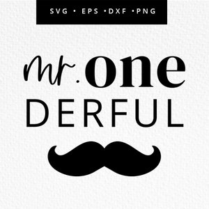 Mr Onederful SVG, 1º aniversário SVG, 1º aniversário, Mr ONEderful Bigode, roupa de 1º aniversário, uso comercial, Svg, dxf, eps, png