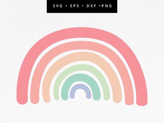 Boho Rainbow SVG, Rainbow SVG Cut File, Pastel Rainbow Clipart, Pastel Rainbow, Commercial Use, Ombre Rainbow, Svg, dxf, eps, png