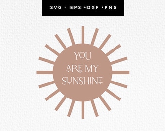 Du är min solsken SVG, Boho Sun SVG-fil, Boho Sun Clipart, Jordtonad sol, Solsken Clipart, Kommersiellt bruk, Svg, dxf, eps, png