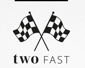 Twee snelle SVG, raceauto 2e verjaardag, tweede verjaardag T-shirt jongen, twee snelle verjaardag Cricut bestand, 2e verjaardag jongen, commercieel gebruik