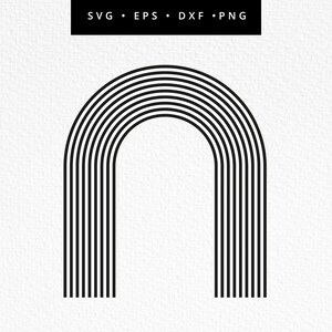 ボヘミアン レインボー SVG、モノクロ レインボー SVG カット ファイル、レインボー ベクター、ミニマリスト レインボー、商用利用、抽象的なレインボー、SVG、dxf、eps、png
