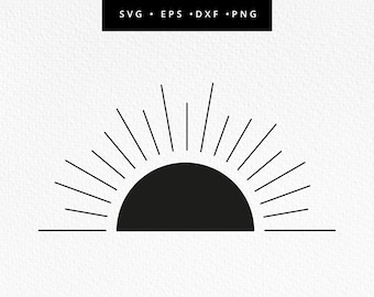 Solsken SVG, Solsken SVG Klippfil, Boho Solsken Clipart, Boho Solvektor, Boho Sol SVG, Kommersiellt bruk, Svg, DXF, EPS, PNG