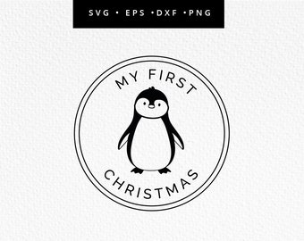 My First Christmas Penguin SVG, 1st Christmas Svg, First Christmas Penguin, 1st Christmas Outfit, Baby 1st Christmas, Christmas Penguin Png
