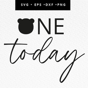 May include: Black and white graphic design featuring a bear silhouette and the text "ONE today".