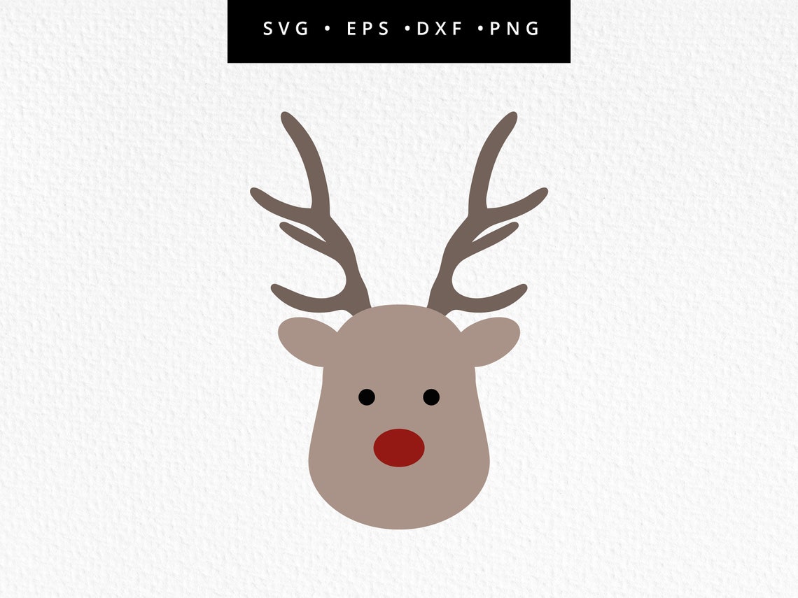 Reindeer SVG Christmas SVG Cut File Reindeer Face Christmas - Etsy
