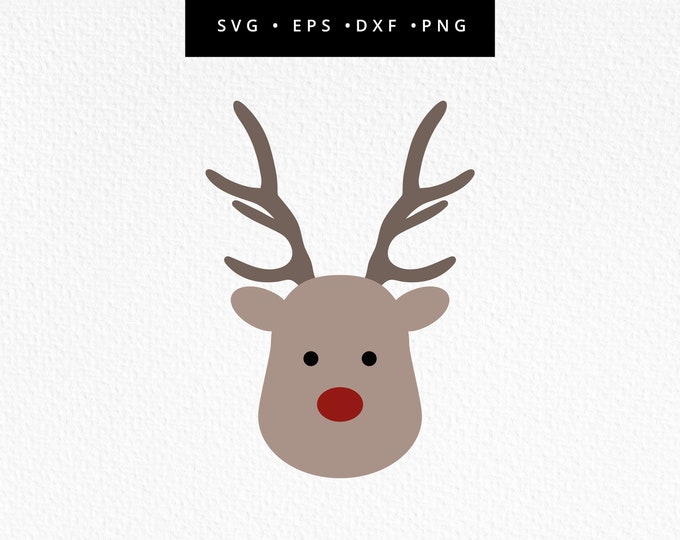 Reindeer With Glasses Svg Reindeer Face Svg for Cricut Silhouette Iron ...