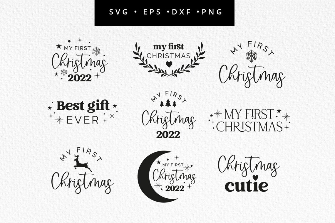 Babys First Christmas SVG Bundle Baby Christmas Cricut Files Etsy