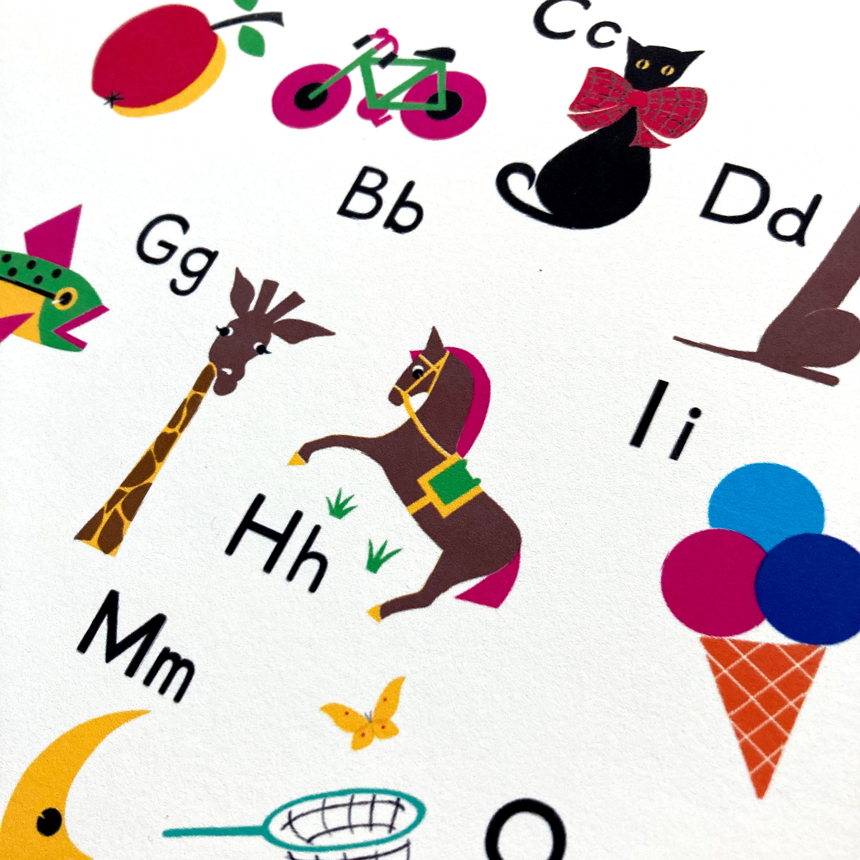 Kids Alphabet Poster + Personalized Name Art - Set of 2 – Nutmegaroo