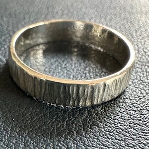 Cross- Hammered Sterling Silver Ring - Made in Maine - Handmade Ring - US Size 5-10 - Recycled Sterling Silver - Comfort Fit Band