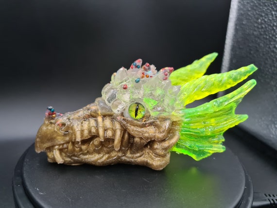 Drache Drachenkopf Drachenschädel aus Resin Kunstharz | Etsy