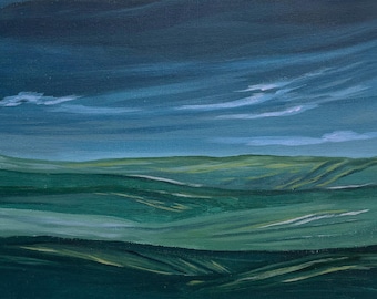 Rolling Hills - Pintura acrílica original de paisaje