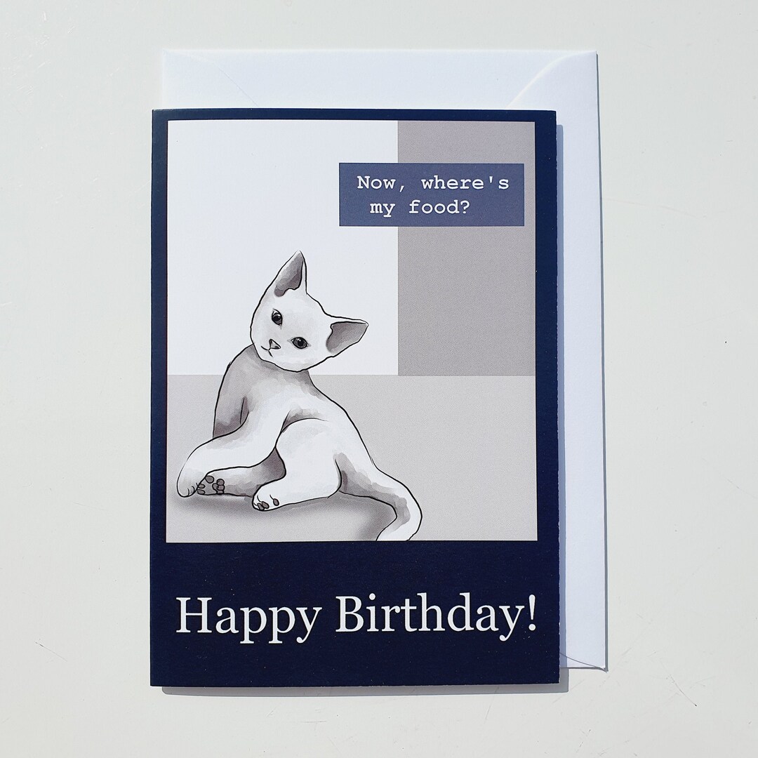 From the Cat Birthday Card - "happy Birthday!" - Etsy UK