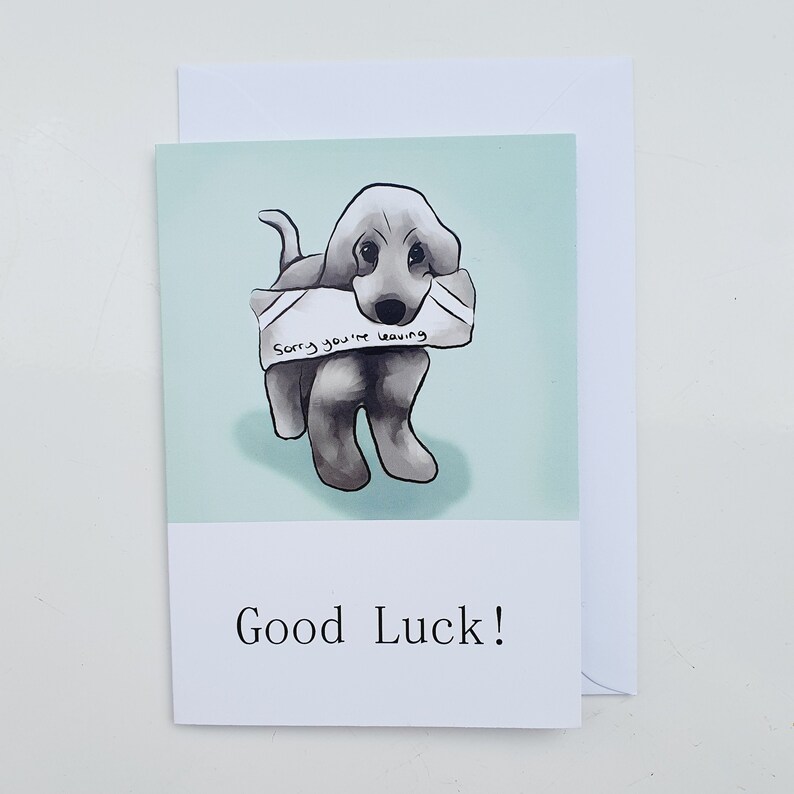 Dog Good Luck Card Good Luck New Job Etsy