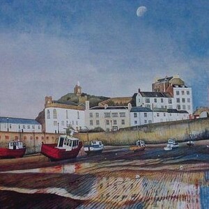 Tenby Harbour Early Evening by John Cahill M.A. (R.C.A) artist print