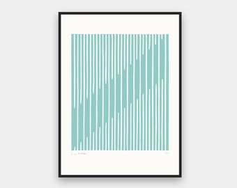 Parallel (Sage Geometric Linocut Print)