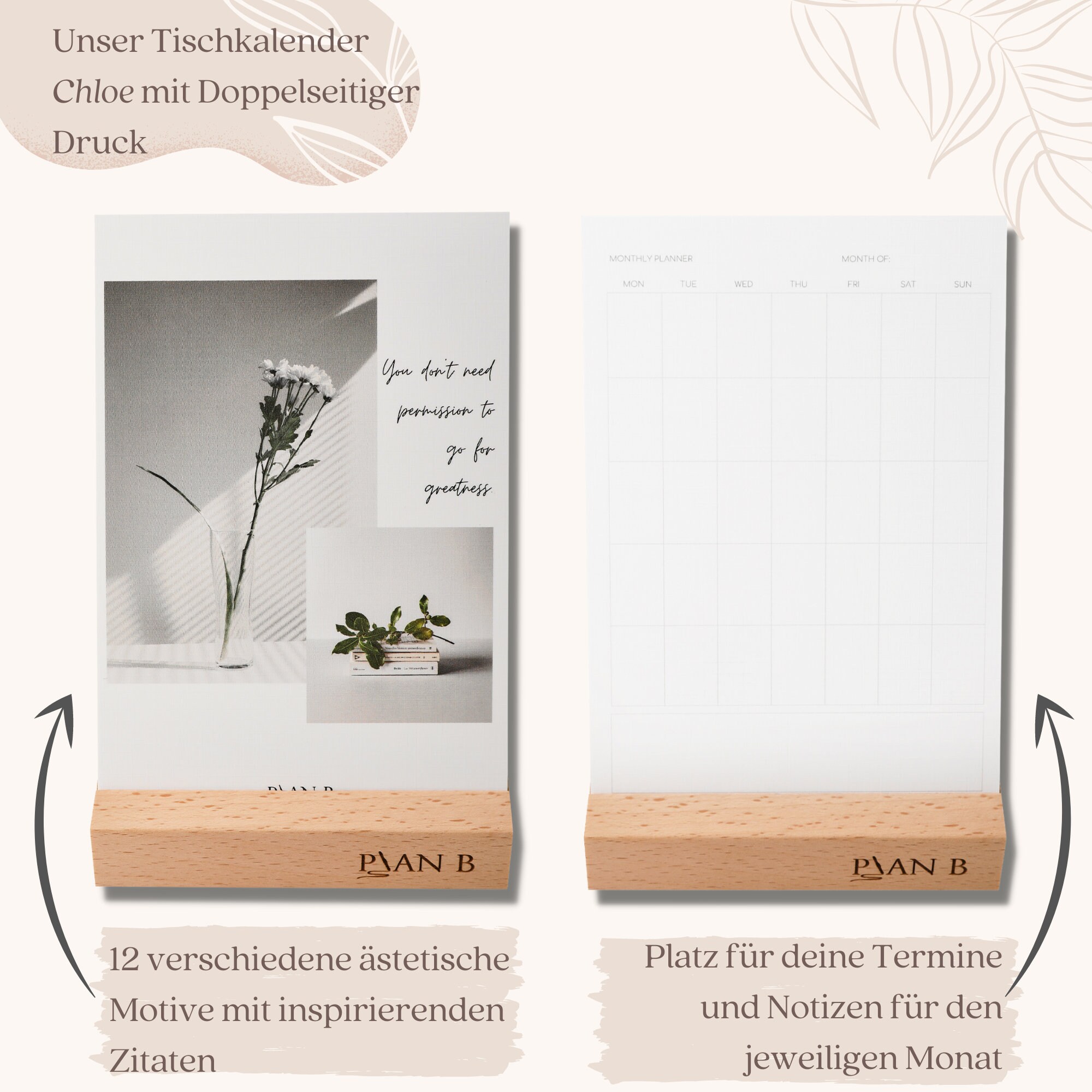 Tischkalender mit Sprüche Wochenplaner Monatskalender Etsy