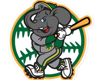 Oakland Baseball Elephant Design Bubble-free stickers