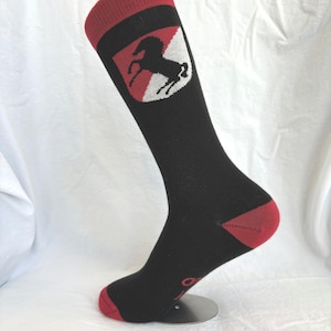 11th Armored Cavalry Socks: Black Horse Regiment, Made in USA