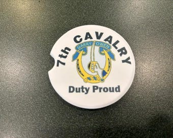 7th Cavalry Regiment car coasters, made in USA