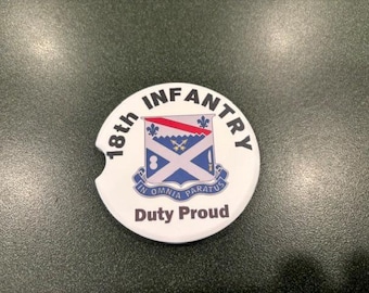 18th Infantry Regiment car coaster made in USA