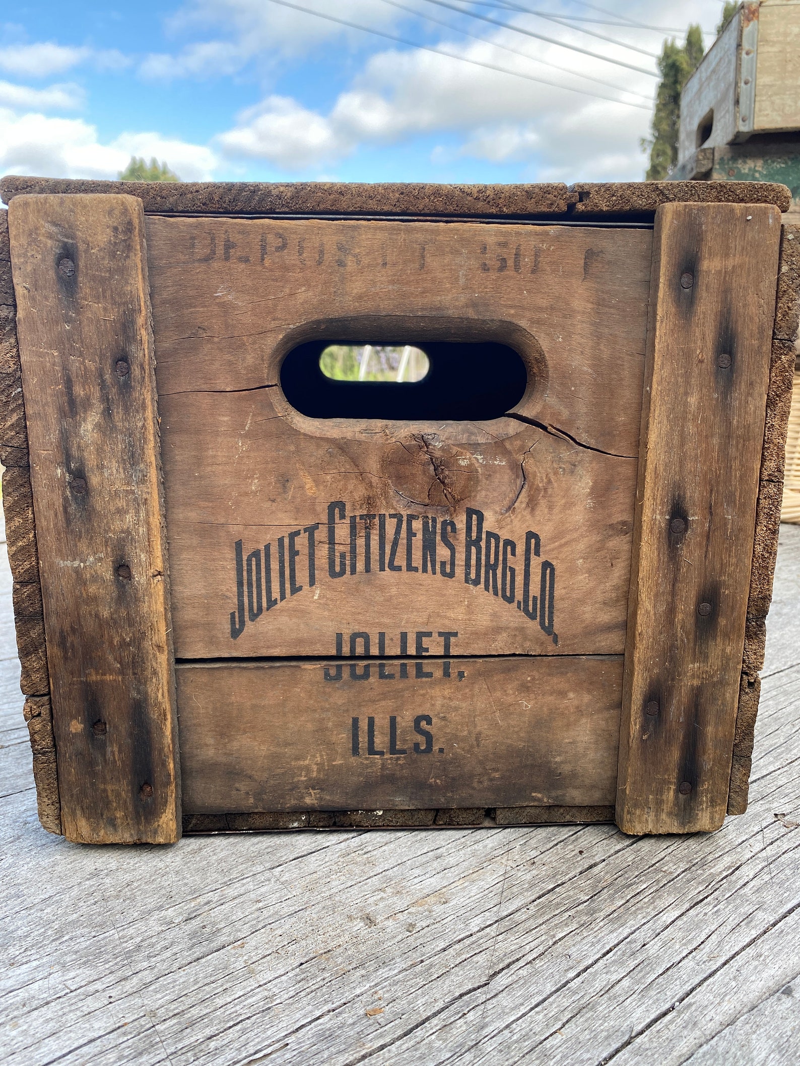 Vintage Joliet Citizens Brewing Co Wooden Beer Bottle Case Etsy
