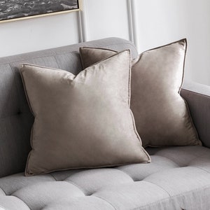 Plain Velvet Cushion Cover in Beige| Beige Velvet Pillow Covers | 50x50cm | Decorative Pillow Covers | Throw Pillow | Sofa cushions