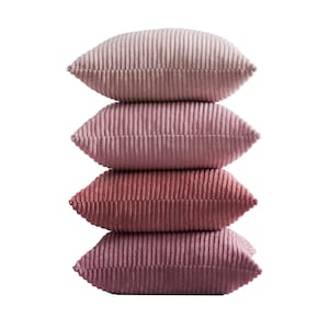 Set of 4 pink corduroy velvet cushion covers pink series | 50x50cm | 50x30cm | 40x40cm | Pink velvet | Decorative Pillow Covers | Throw Pillow | Sofa cover