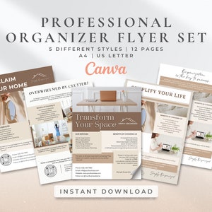 Professional Organizer Services Flyer, Home Organizer Business Advertising