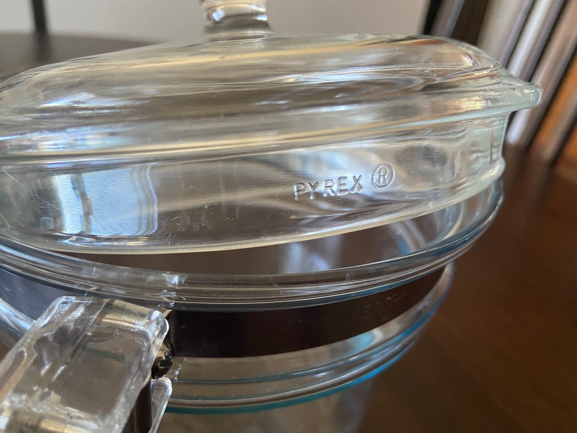 VINTAGE Pyrex Flame Ware Double Broiler Top Pot and Lid Etsy