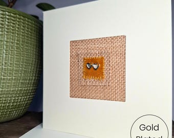 Pozłacana kartka z okazji 50. rocznicy ślubu | Ręcznie robione w Wielkiej Brytanii