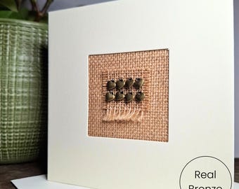 Echte Bronze Karte zum 8. Hochzeitstag | Handgefertigt in Großbritannien